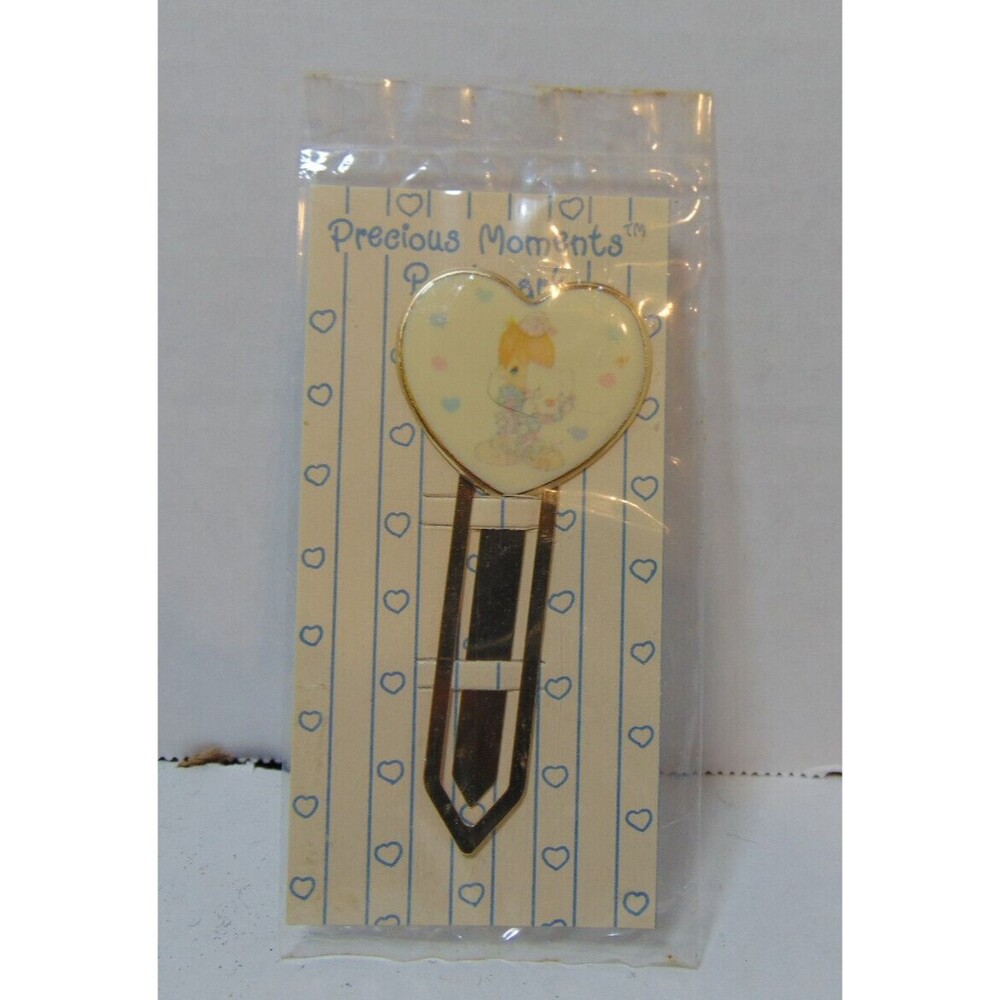 Enesco Precious Moments Bookmark, Clown With Mask Brass Bookmark, Vtg. 1990 NOS
